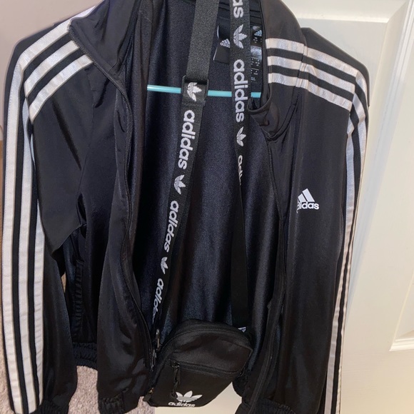 Adidas original black shoulder bag/ adidas firebird track jacket combo (TOGETHER - Picture 1 of 4